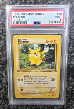 POKEMON, PIKACHU, 1ST EDITION JUNGLE SET 60/64, PSA 9, 1999 VINTAGE - Image 1