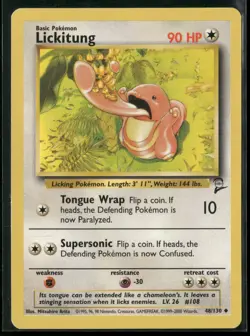 Lickitung 48/130 Uncommon Base Set 2 Pokemon Moderately Played - Image 1