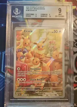 Pokemon TCG 2024 SV Twilight Masquerade Eevee 188/167 BGS Mint 9 English - Image 1