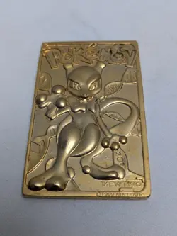 Pokemon Gold Plated Card 1999 Mewtwo VTG With Cert Nintendo Seal PromoVGC Case - Image 4