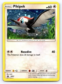 Pikipek - SM07 Holo Promo Sun & Moon Promo Pokemon Holo Heavily Played - Image 1