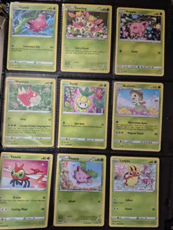 Pokemon Cute Pink Grass Type 9 Card Lot Bundle Hoppip Deerling - Image 1