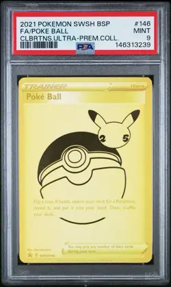 2021 Pokemon Celebrations Gold Poke Ball SWSH146 PSA 9 Ultra Premium Collection - Image 1