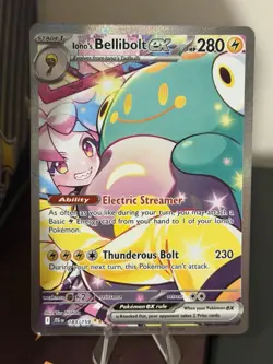 Pokemon TCG Iono's Bellibolt EX Special Illustration Rare JTG 183/159 - Image 1
