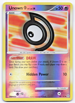 Pokemon TCG Unown 068/130 Reverse Holo Diamond and Pearl NM - Image 1