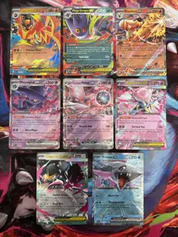 Pokemon ex Lot Of 8 NM Inc. Mega Gengar, Blaziken, Mewtwo - Image 1