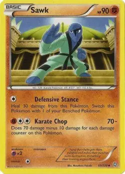 Sawk 69/124 - Pokemon Dragons Exalted Uncommon Card - Image 1