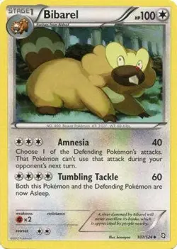 Bibarel 107/124 - Pokemon Dragons Exalted Uncommon Card - Image 1