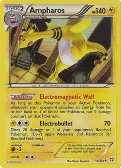 Ampharos 40/124 - Pokemon Dragons Exalted Holo Rare Card - Image 1