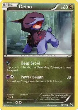 Deino 93/124 - Pokemon Dragons Exalted Common Card - Image 1
