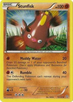 Stunfisk 70/124 - Pokemon Dragons Exalted Uncommon Card - Image 1