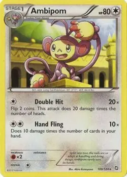 Ambipom 100/124 - Pokemon Dragons Exalted Rare Card - Image 1