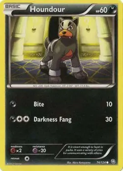 Houndour 74/124 - Pokemon Dragons Exalted Common Card - Image 1