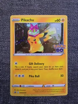 Pokemon Pikachu SWSH234 Black Star Promo Pokemon GO Holo Near Mint - Image 1