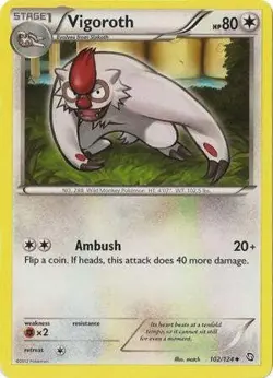 Vigoroth 102/124 - Pokemon Dragons Exalted Uncommon Card - Image 1