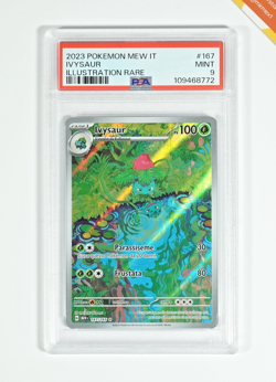 Pokemon PSA 9 Ivysaur #167 MEW IT 151 Illustration Rare 2023 Italiano - Image 1