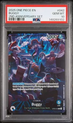 2025 One Piece English Version 2nd Anniversary Set Buggy PSA 10 - Image 1