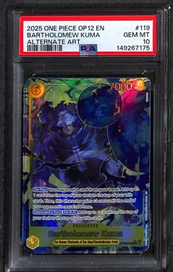 One Piece Bartholomew Kuma Alternate Art OP12-119 PSA 10 - Image 1