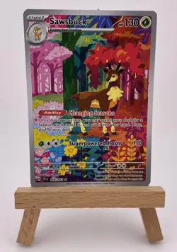 Pokemon TCG - S&V - Temporal Forces - Sawsbuck Holo Illustration Rare 166/162 - Image 2