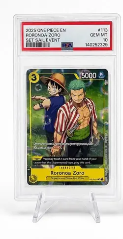 2025 One Piece Set Sail Event Zoro PSA 10 - Image 1