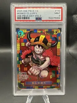 2025 One Piece Monkey D. Luffy #P-110 One Piece Day Promo CS PSA 9 Mint - Image 1