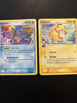 Pokemon TCG: Ex Era 2 Card Lot- Non Holo: Crystal Squirtle & Delta Psyduck - Image 1