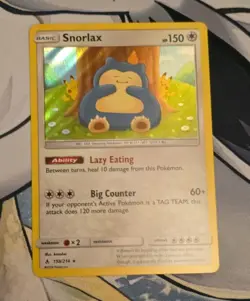 Pokemon TCG Snorlax Unbroken Bonds Holo Card 158/214 - Image 1