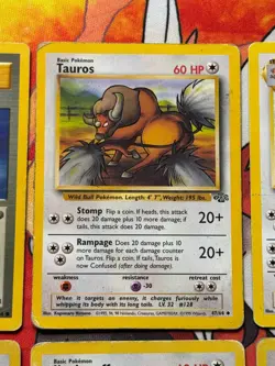Pokemon TCG (8) Card Vintage Lot Wotc Jungle Unlimited - MP/HP Jigglypuff Tauros - Image 3