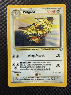 Pidgeot 8/64 Holo Jungle Pokemon Card 1999 WOTC LP - Image 1