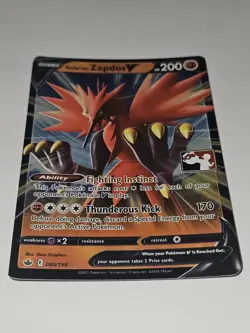 Galarian Zapdos V 080/198 Play! Prize Pack Series 1 Pokemon Card Exclusive Stamp - Image 2