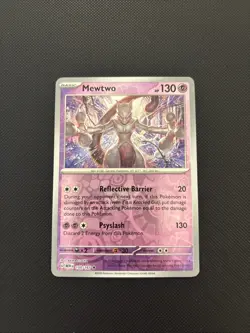 Pokemon Mewtwo TCG Reverse Holo Card 150/165 Scarlet & Violet 151 - Pack Fresh - Image 1