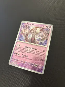 Pokemon Mewtwo TCG Reverse Holo Card 150/165 Scarlet & Violet 151 - Pack Fresh - Image 2