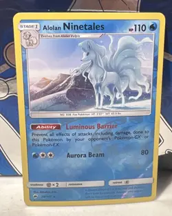 Pokemon TCG Alolan Ninetales Reverse Holo Card 28/147 Burning Shadows Rare - Image 1