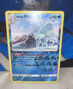Pokemon TCG Alolan Ninetales Reverse Holo Card 28/147 Burning Shadows Rare - Image 2