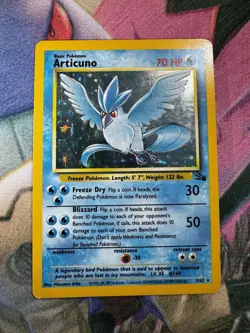 Pokemon Card Articuno Fossil 2/62 Unlimited Holo Rare Vintage WOTC Arita 1999 - Image 1