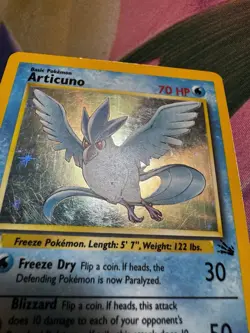 Pokemon Card Articuno Fossil 2/62 Unlimited Holo Rare Vintage WOTC Arita 1999 - Image 5