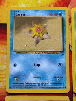 Pokemon TCG (8) Card Vintage Lot Wotc Base Set 2 - LP/MP/HP Staryu, Tangela, etc - Image 2