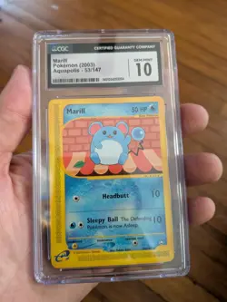 (POP 13) CGC 10 GEM MINT Marill Aquapolis 53/147 Pokemon English 2003 Card - Image 2