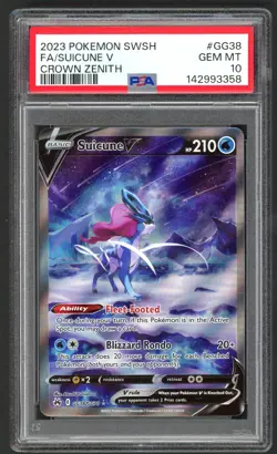 Pokemon Cards - PSA 10 Suicune V GG38/GG70 - Crown Zenith - GEM MT - PSA10 - Image 1