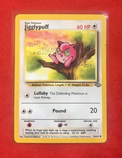 Jigglypuff Jungle 54/64 1st Edition Jungle Card 1999 Vintage MP - Image 1