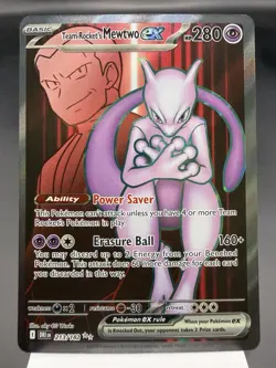 Team Rocket’s Mewtwo ex 213/182 - Full Art - Destined Rivals Pokemon Card NM - Image 1