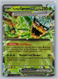 Teal Mask Ogerpon ex SV: Prismatic Evolutions #012/131 Holo Pokemon Card - Image 1