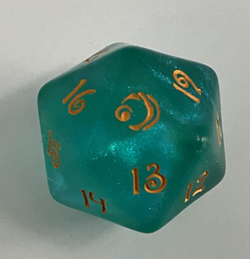 MTG Orange On Blue 20-sided Spindown Die / Dice (XL 32mm) Lorwyn Eclipsed Bundle - Image 1