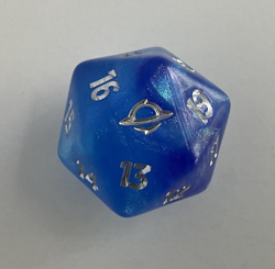 MTG Sparkly Blue 20-side Spindown Die / Dice (XL 32mm) Edge Of Eternities Bundle - Image 1