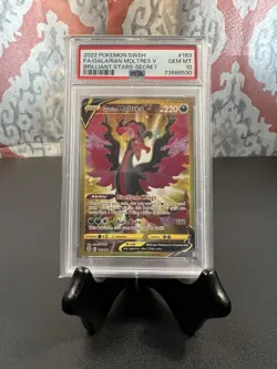 Galarian Moltres V Pokemon Brilliant Stars 183/172 Gold Secret PSA 10 Gem Mint - Image 1