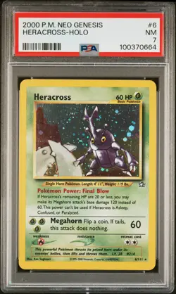 2000 POKEMON NEO GENESIS #6 HERACROSS-HOLO PSA 7 - Image 1