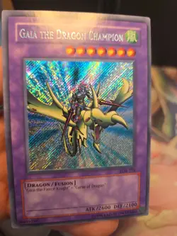 Yu-Gi-Oh Gaia the Dragon Champion LOB-125 Unlimited Secret Rare NM - Image 5