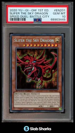 2020 YU-GI-OH! BOX 1ST EDITION #SBCB-EN201 SLIFER THE SKY DRAGON PSA 10 - Image 1