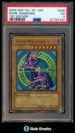 2002 YU-GI-OH! STARTER DECK: YUGI #SDY-006 DARK MAGICIAN 1ST EDITION PSA 3 - Image 1