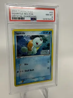 2006 Pokemon Ex Crystal Guardians Squirtle Reverse Holo PSA 8 #63 NEW CERT - Image 2